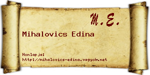 Mihalovics Edina névjegykártya