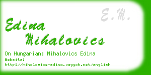 edina mihalovics business card